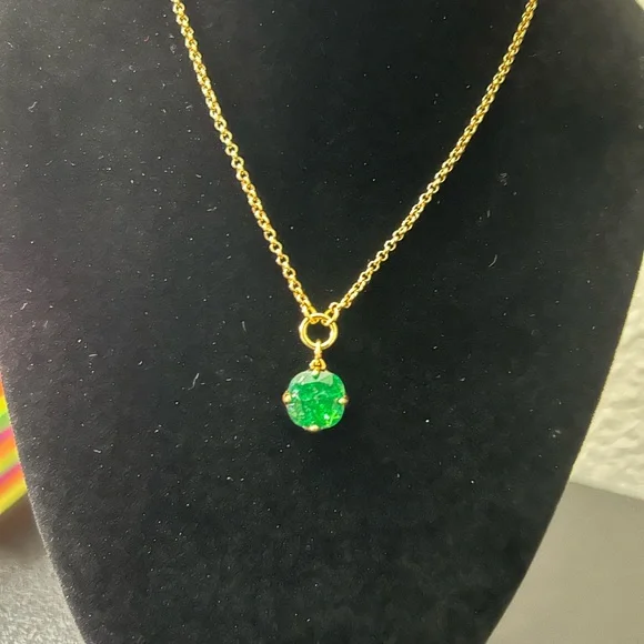 Kate Spade Green Circle Pendant Necklace - Picture 3 of 4